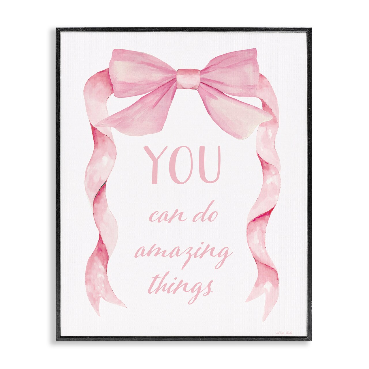Stupell Industries Feminine Encouragement Ribbon Framed Giclee, design by Cindy Jacobs
